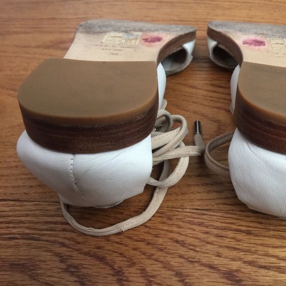 RAG & BONE EVELYN SANDALS WOMENS 36 US 6 7 WHITE LEATHER TIE UP 9.25" - Picture 12 of 16